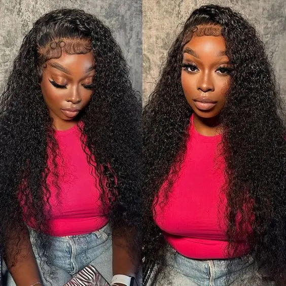 Pre Plucked Curly Human Hair Wigs Transparent Lace Front Wigs 13x6 HD Water Wave Curly Lace Frontal  Human Hair Wigs For Women