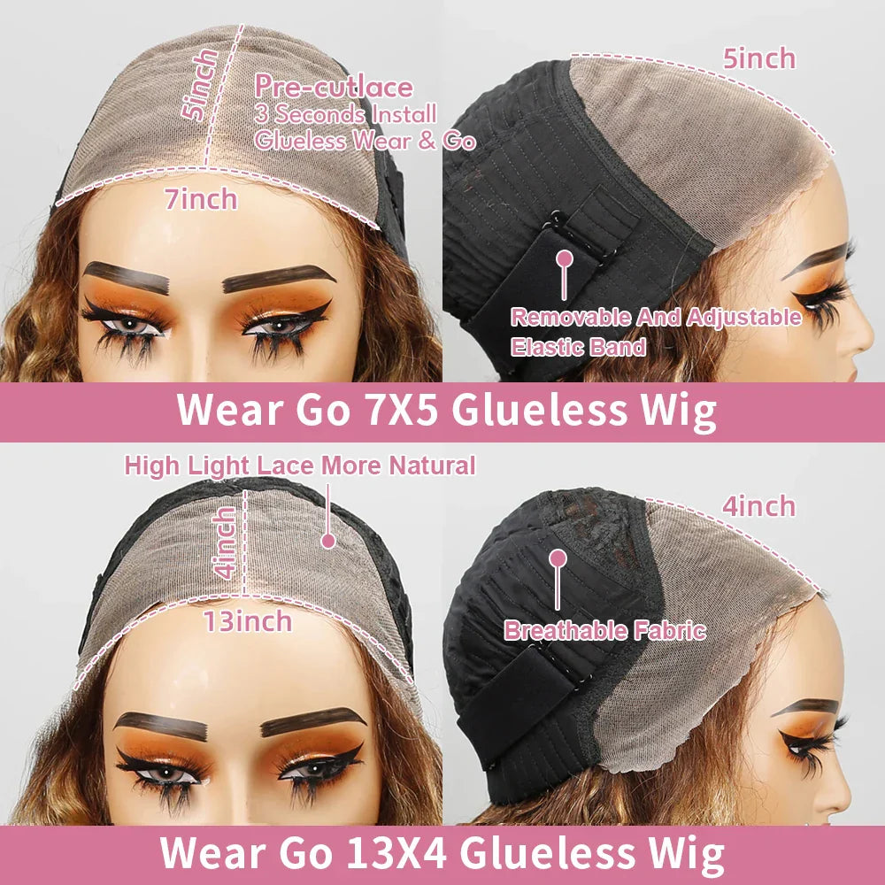40 Inch Highlight Ombre Deep Wave Glueless Wig Human Hair Ready To Wear Brazilian Colored 13x4 Curly Lace Frontal Wigs For Women