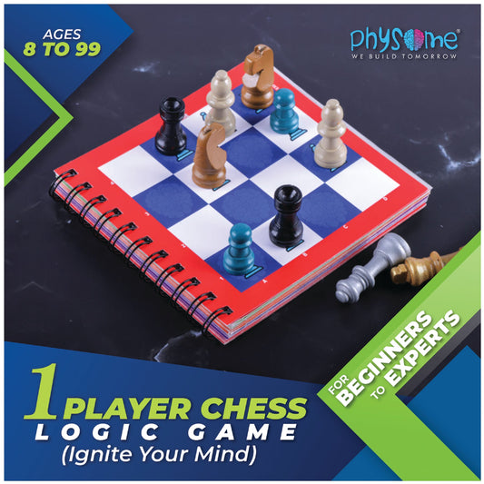 Single Player Chess Board Game You Can Play Alone for The Whole Family 1 Player Chess Puzzle Chess Player Beginner to Experts Chess for Kids